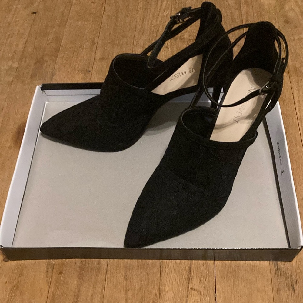 Nine West Black Heeled Shoes with Ankle Strap